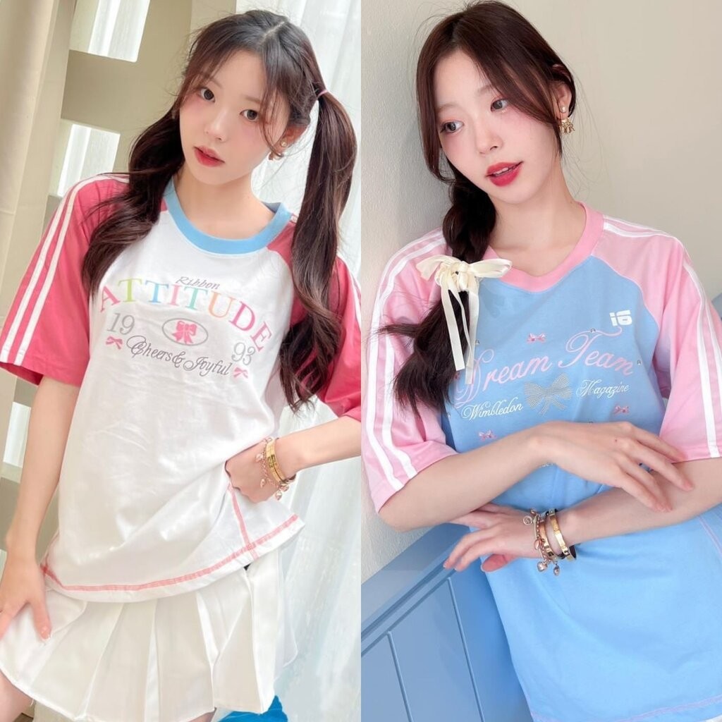 mexocute♡ เสื้อยืดโอเวอร์ไซส์ Candy Sporty Oversize