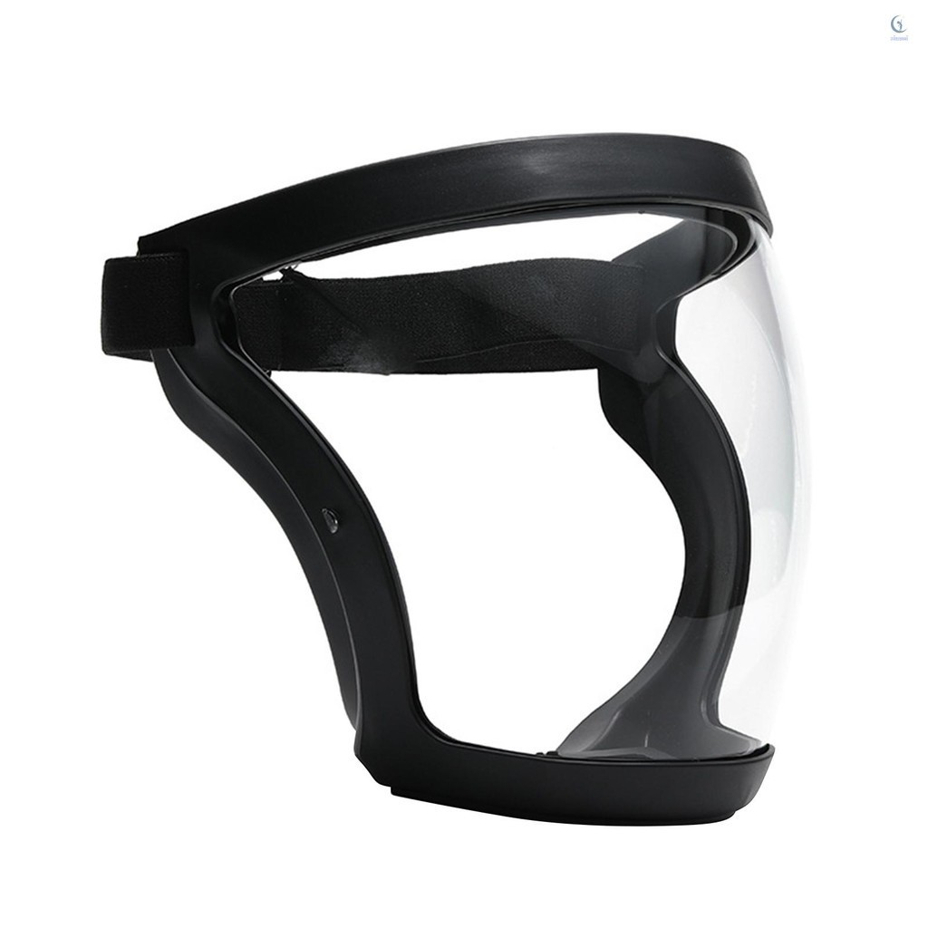 Full Face Shield Clear ฝาครอบป ้ องกันหมอกกันน ้ ําWindproof BreathableความปลอดภัยFace ShieldในตัวAnti PM2.5กรองสําหรับทํางานทําความสะอาดรอบ