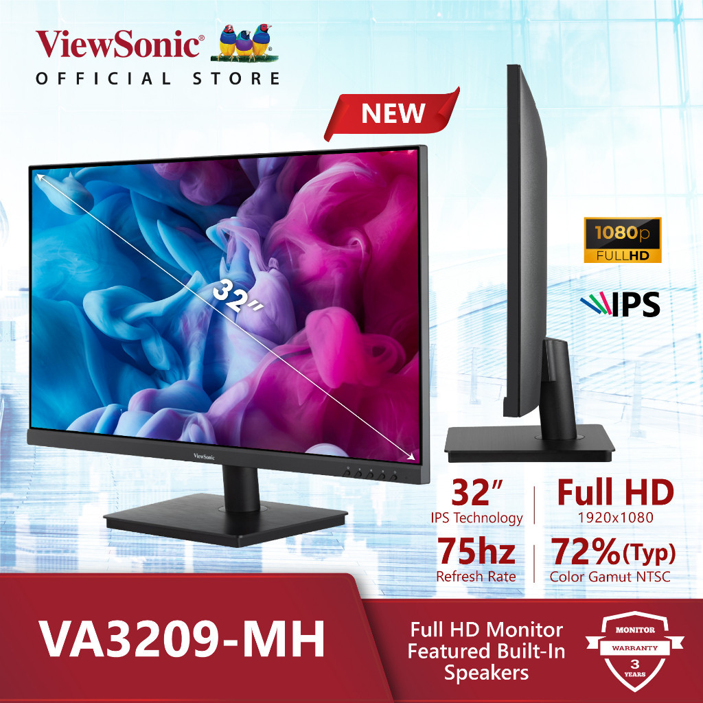 ViewSonic VA3209-MH 32" FHD IPS / 75Hz / 4ms with Built-In Speakers (จอมอนิเตอร์)