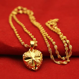916 เกาหลีชุบทองจี ้ สร ้ อยคอผู ้ หญิงพีชหัวใจจี ้ ดอกไม ้ Hollow Water Droplet Clavicle Chain