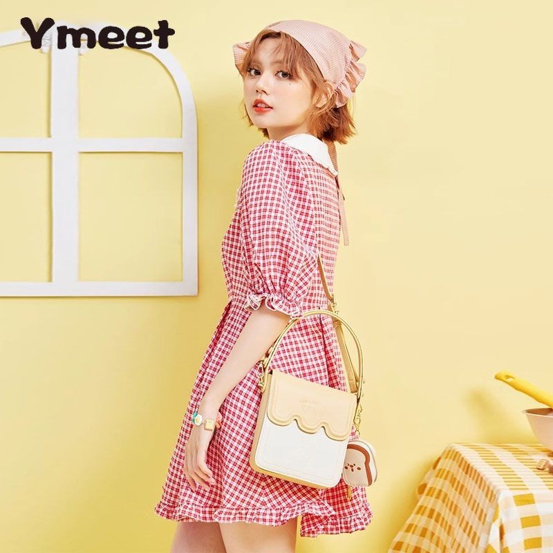 Ymeet กระเป ๋ า 2024 สไตล ์ ใหม ่ พื ้ นผิวกระเป ๋ าสี ่ เหลี ่ ยมเล ็ ...