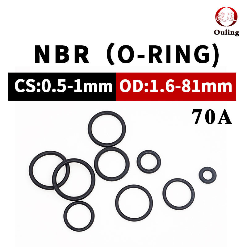 Nb70acs0.5mm NB70ACS1mm O แหวนซีลปะเก็นความหนา OD1.6-81mm ทนต่อการสึกหรอยางไนไตรล์ O-Ring กันน้ําสีดําทนน้ํามันทนต่อการสึกหรอและกันน้ํา