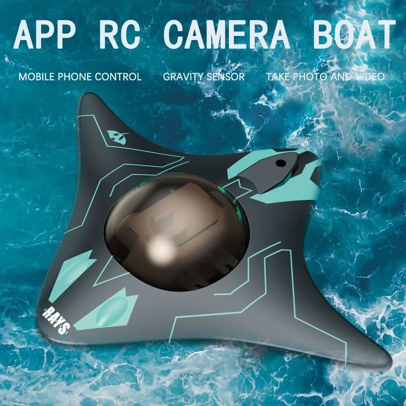 Mini WIFI RC เรือหกทางเรือดําน้ําดําน้ําแบบเรียลไทม์กล้องใต้น้ํา Speedboat ภาพถ่ายวิดีโอของเล่น
