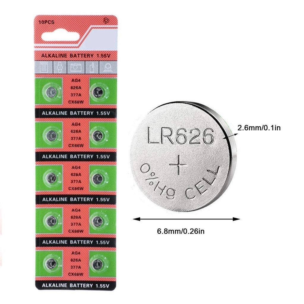 10pcs Renata Original ยี่ห้อใหม่ AG4 377A 377 LR626 SR626SW SR66 LR66 นาฬิการีโมทคอนโทรลแบตเตอรี่ปุ่มเหรียญ 1.55V bytumth