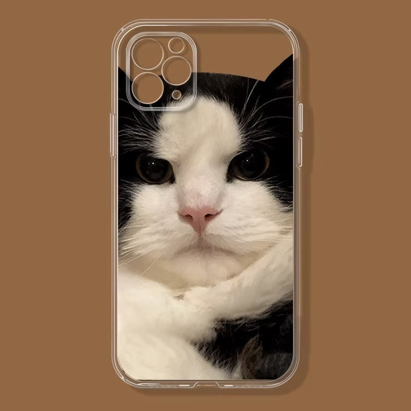 Cow Cat iPhone13 เคสโทรศัพท ์ 11/12 โปร ่ งใส 14plus Apple 678P Soft Xr รวมทุกอย ่ าง 4/5s Case x