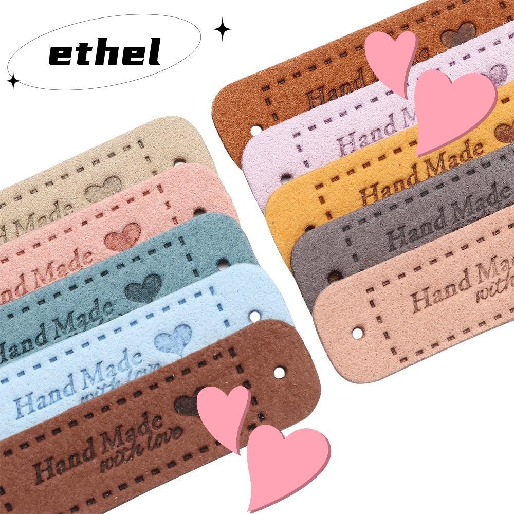 Ethel1 20PCS ป ้ ายเสื ้ อผ ้ าอุปกรณ ์ เย ็ บผ ้ าแฮนด ์ เมดป ้ ายหนัง PU