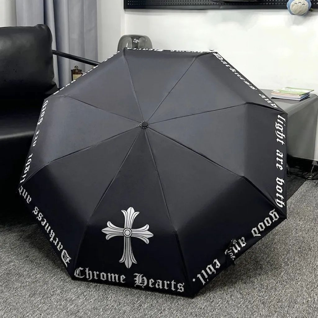 ร่ม Cro Heart Umbrella ร่มกันแดดแบบอัตโนมัติสำหรับผู้ชายและผู้หญิง Street Wind Sun Rain
