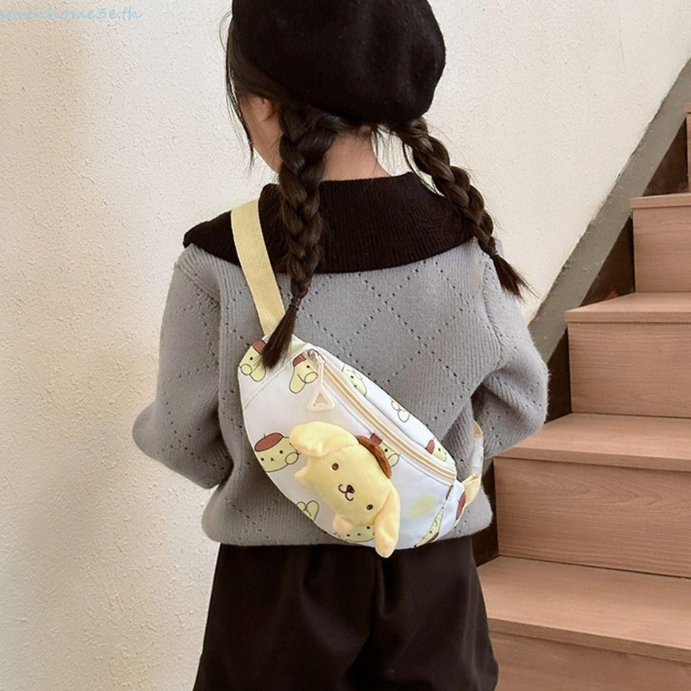 Sevenhome3e Kuromi Plush Crossbody Bag, การ์ตูน MyMelody Kuromi กระเป๋าคาดเอว, Kawaii kT Cat Pochacco เหรียญกระเป๋าเด็กกระเป๋ากลางแจ้ง