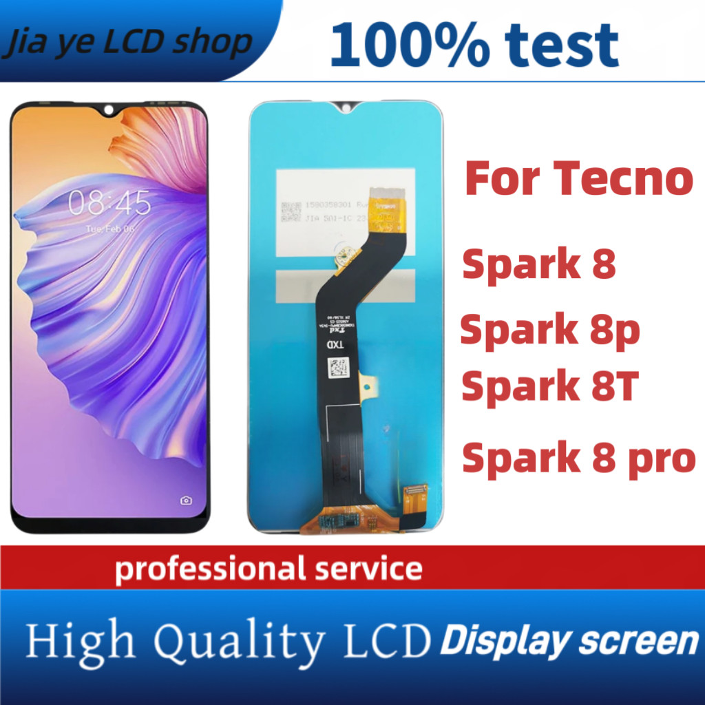 LCD สําหรับ Tecno Spark 8 8C 8T 8P KG6p KG7H KG7 KG6k KG8 จอแสดงผล LCD หน้าจอสัมผัสเปลี่ยน
