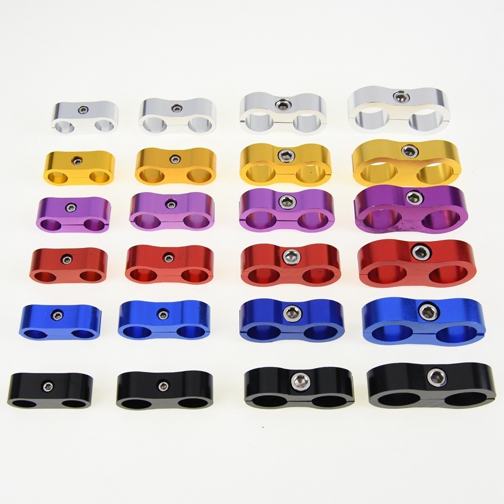 Rio Universal ท่อแยก Clamp Fitting AN4 AN6 AN8 AN10 อะแดปเตอร์อลูมิเนียมน้ํามันเชื้อเพลิงสายถักท่อ E