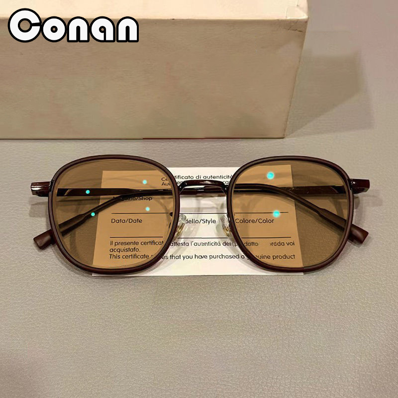 👓แว่นตาเปลี่ยนสี -50~600° ป้องกันแสงสีฟ้า กรอบทรงกลม 305