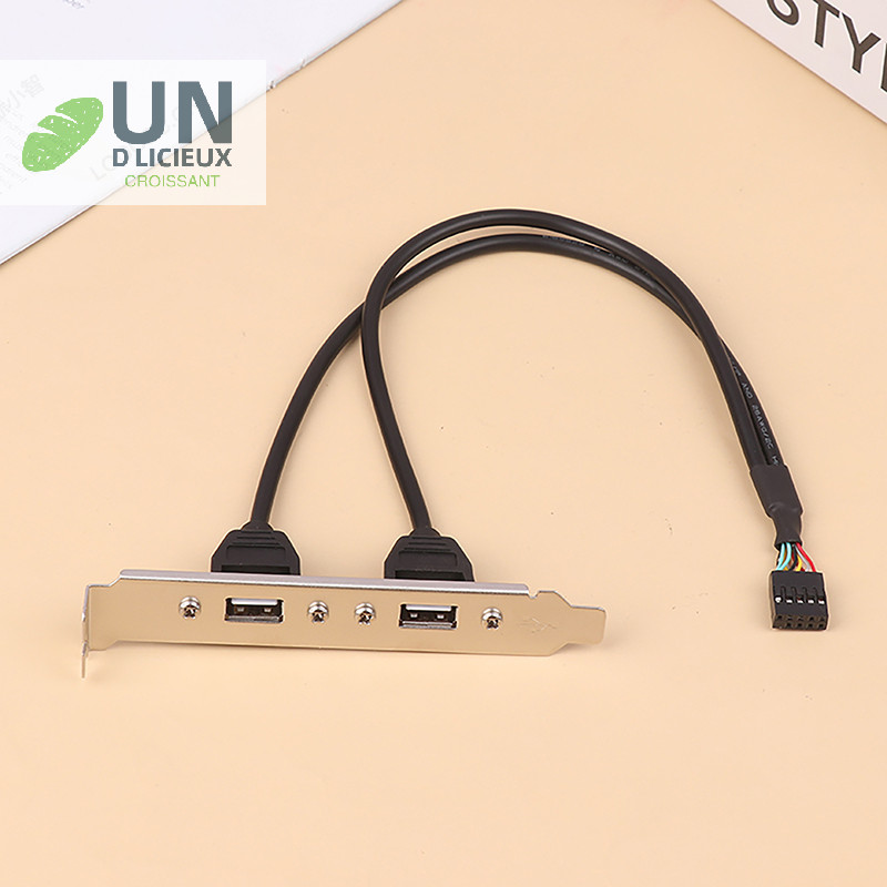 ดี 30 ซม.สีดํา 2 พอร์ต USB 2.0 เมนบอร์ดแผงด้านหลังขยายไปยัง IDC 9 พินเมนบอร์ดสาย USB อะแดปเตอร์โฮสต์ได้ดี