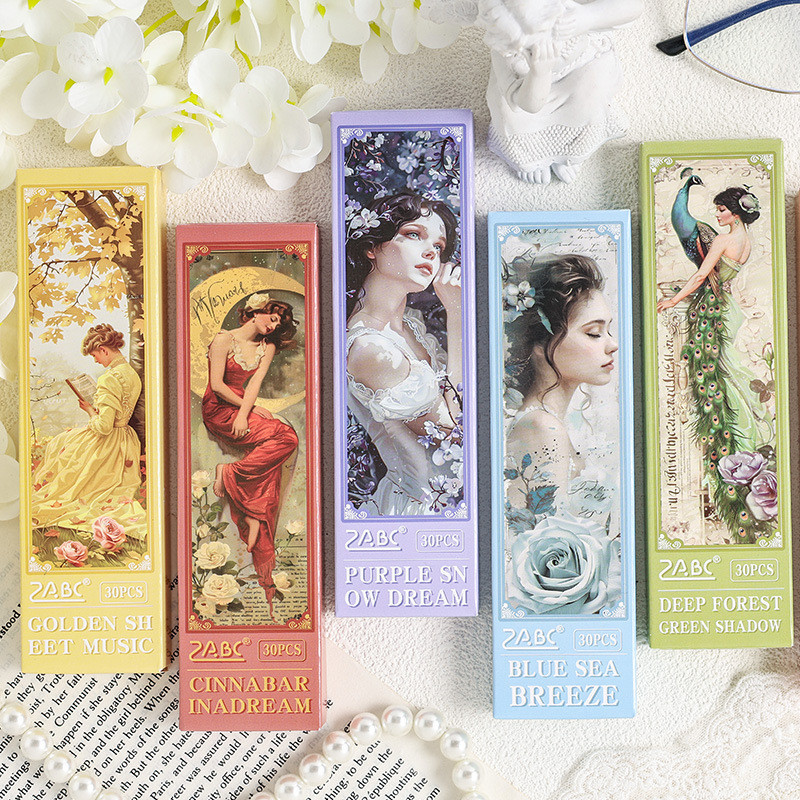 Journamm 30 Pcs/box Romantic Series Girl Bookmarks Creative Hand Account DIY Decor เครื ่ องเขียนนักเรียนอุปกรณ ์ สํานักงาน