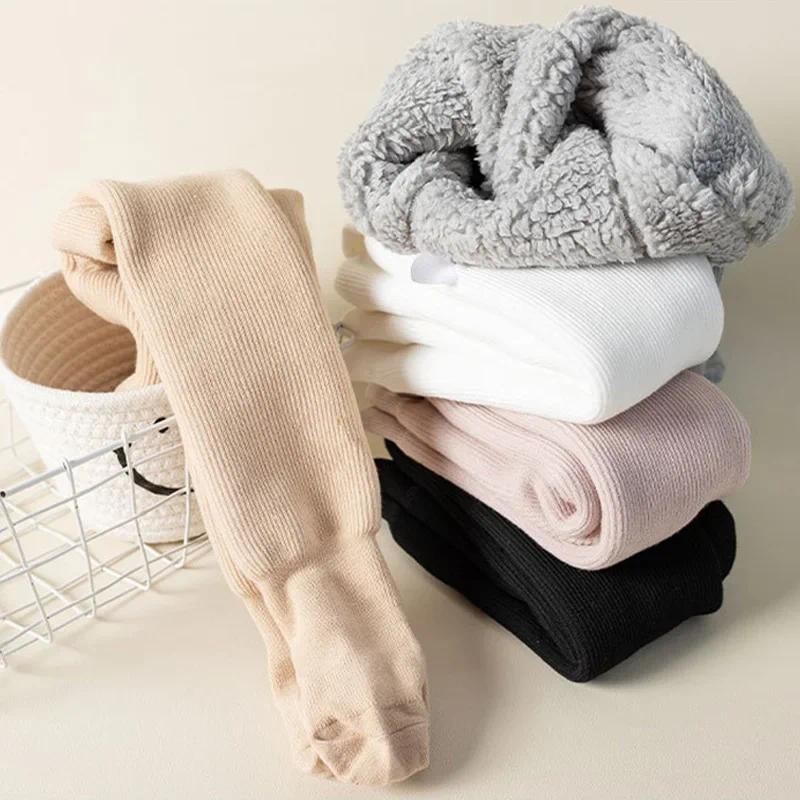 Super Thicken Warm ฤดูหนาว Tights สําหรับสาวแนวตั้งลายผ้าฝ้ายเด็กวัยหัดเดินเด็กทารก Tights Pure สีเด็ก Pantyhose 0-8Yrs