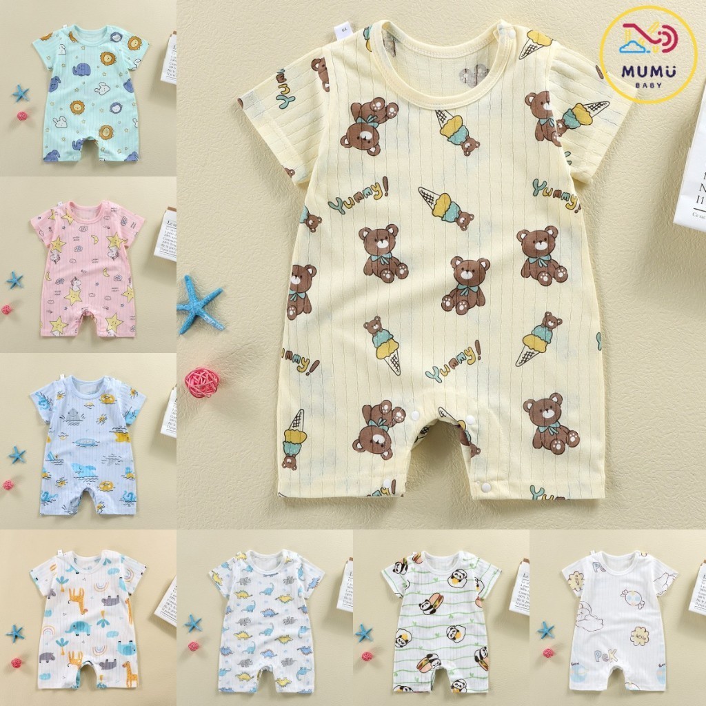 พร้อมส่ง พร้อมส่ง เสื้อผ้าเด็กอ่อน เสื้อผ้าเด็กแรกเกิด บอดี้สูทเด็กอ่อนขาสั้น