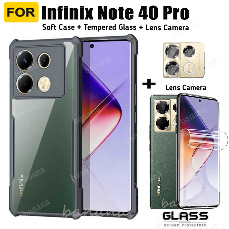 Infinix Note 40 Pro เคสโทรศัพท์กันกระแทกสําหรับ infinix Note 40 Pro Plus Soft Hydrogel Film 3 in 1 i
