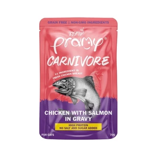 [1 ซอง] Pramy Carnivore อาหารเปียกแมว พรามี่ High Protein 11% โปรตีนสูง สูตรเกรวี่ เจลลี่ มูส ขนาด 70g เลือกรสได้