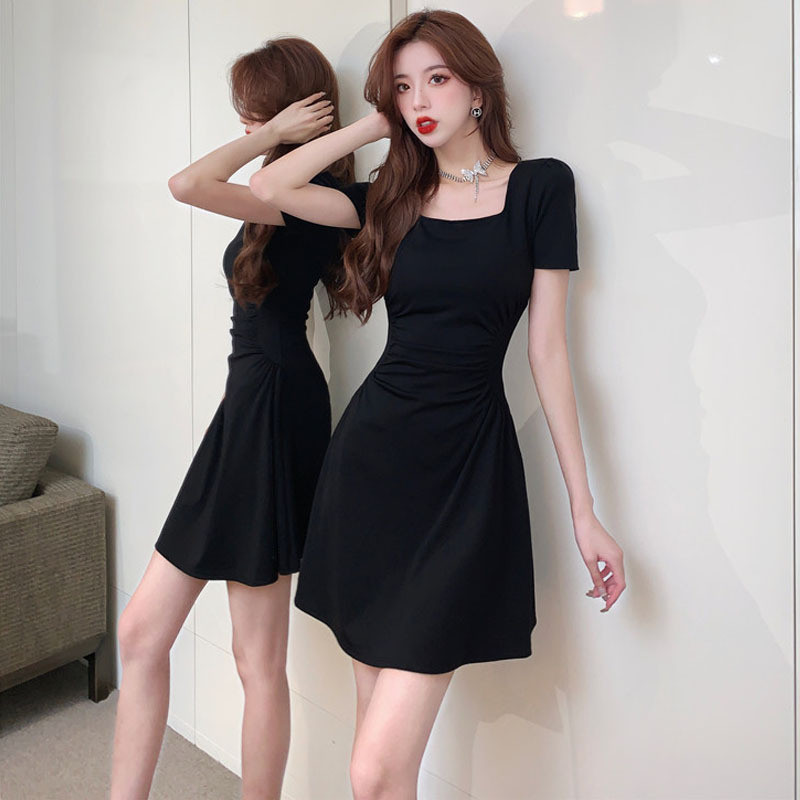 ติดตามรับ✔เดรสออกงาน เดรสเซ็กซี่✨ชุดเดรสไนท์คลับ✨ชุดการแสดง✈WDS08592023ชุดเดรสจับจีบแขนสั้นคอเหลี่ยม