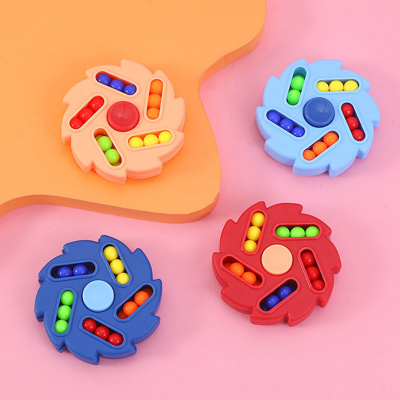 Finger Spinner Burger Small Magic Bean Double-Sided Magic Plate Decompression ของเล ่ นของขวัญขนาดเล ็ ก