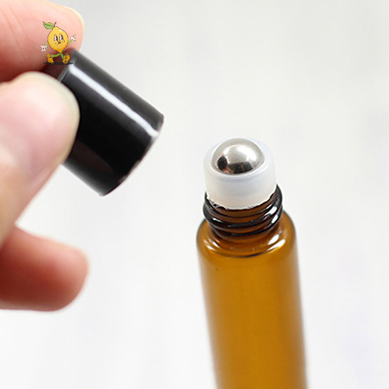 [mozh] 1ml 2ml 3ml 5ml 10ml Amber Thin Glass Roll On Bottle ขวดรีฟิลเปล่าตัวอย่าง Test Vials พร้อมลูกกลิ้ง [TH]