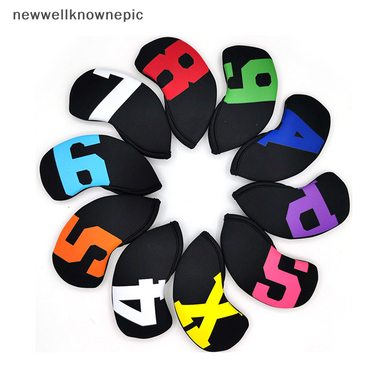 Newwellknownepic High-end golf Iron head cover หัวเหล ็ ก Wedge cover 4-9 ASPX 10 ชิ ้ น 6 สี TH
