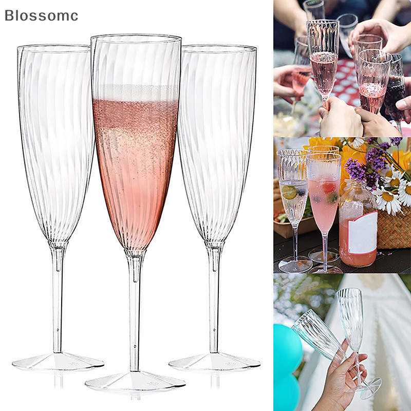 Blossomc 1/8PCS พลาสติกแก ้ วแชมเปญขลุ ่ ยทิ ้ งงานแต ่ งงานซัพพลาย Drinkware ใหม ่