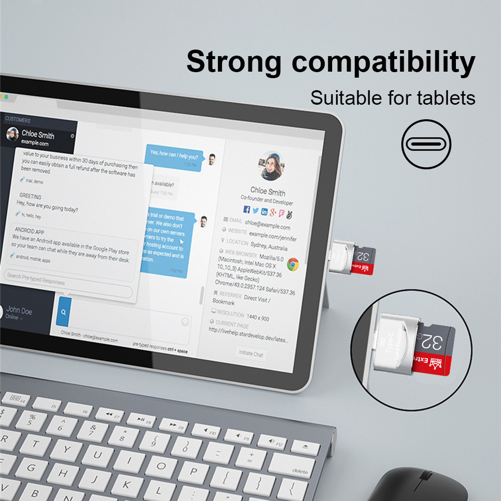 Otg To TF Card Reader Type C Micro SD Card Adapter สําหรับ Samsung Huawei PC แล็ปท็อปแฟลชไดรฟ์ OTG Reader