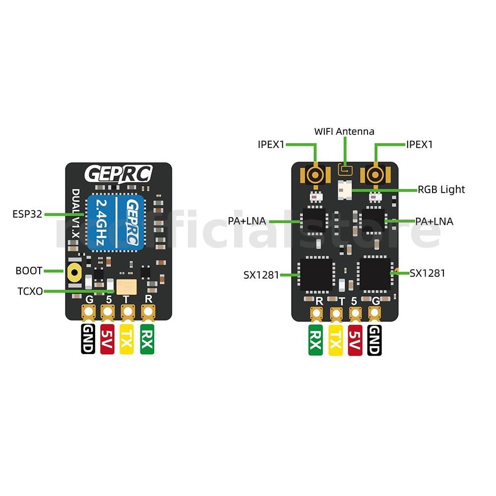 Geprc ELRS 2.4G Dual Diversity Receiver ของเล ่ นผู ้ กระตือรือร ้ น