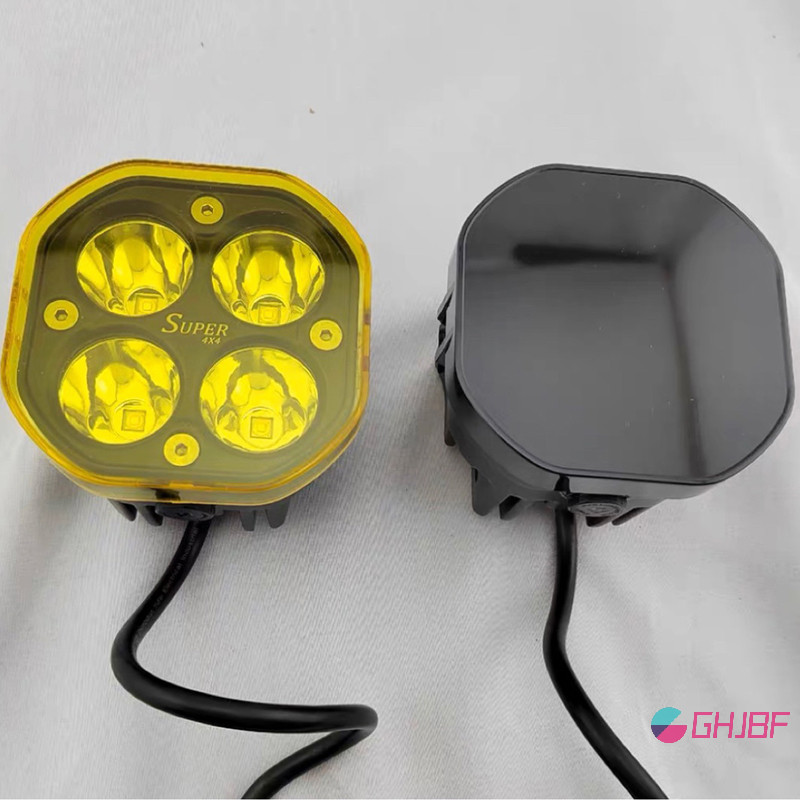 Ghjbf ] ไฟ Led ทํางานฝาครอบ Cube ฝาครอบกันฝุ ่ นสีเหลืองสีดําเลนส ์ ฝาครอบป ้ องกันสําหรับ 40W Pods หมอกโคมไฟขับรถอะไหล ่