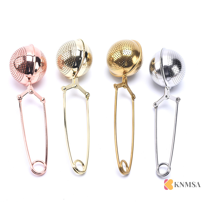 Knmsa ] 1PC Tea Infuser สแตนเลส Sphere Tea Strainer เครื ่ องเทศกรอง Handle Tea Ball เงินใหม ่