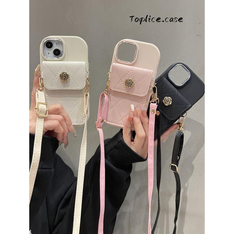 กระเป๋าดอกไม้โลหะเหมาะสําหรับ Apple 11promax คู่ 7/8plus/13 เคสโทรศัพท์ 11/12 ขายร้อน 14pro ผู้หญิง XSMAX พรีเมี่ยม 15 ซิลิโคนนุ่มกรณี