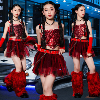 🔥พร้อมส่ง🔥 ชุดสำหรับเด็ก ๆ เต้นแจ๊ส / ชุดออกกำลังกายฮิปฮอป /…