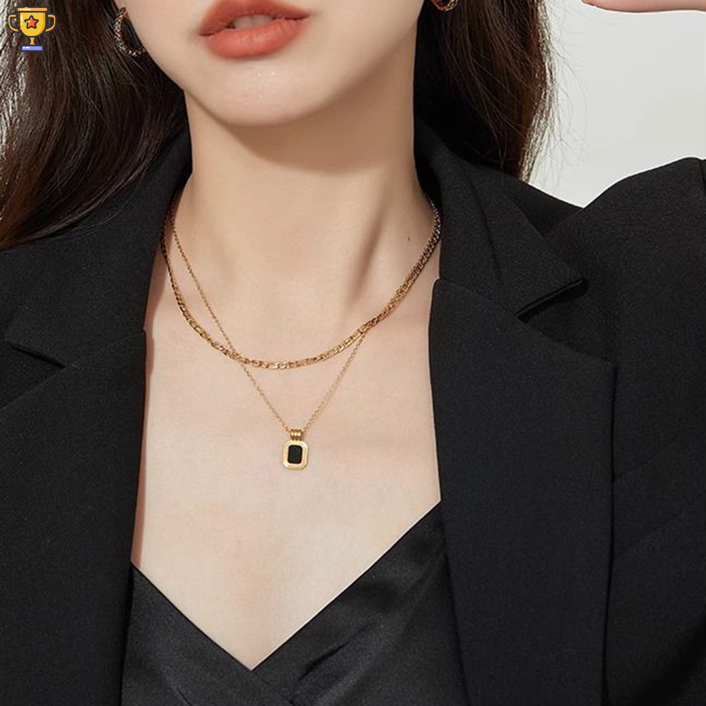 หรูหราอะคริลิคสร ้ อยคอคู ่ ผู ้ หญิง Clavicle Chain Vintage แฟชั ่ นผู ้ หญิงเครื ่ องประดับของขวัญ TRTH