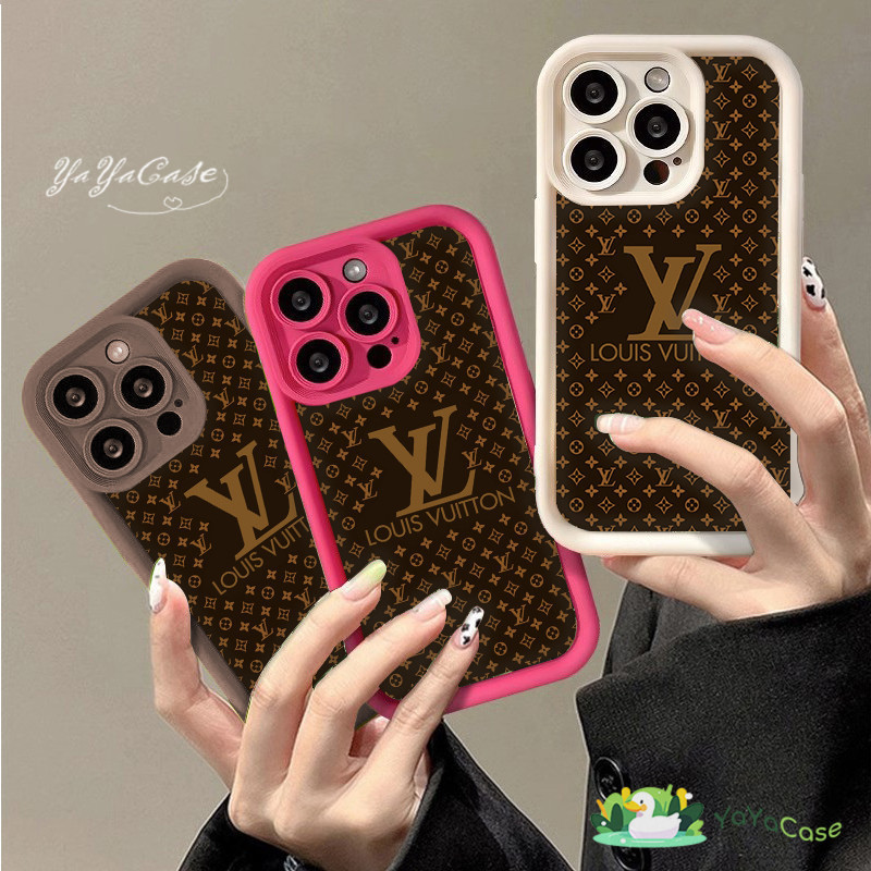 【Famous brands】สำหรับ iPhone11 13 14 15 12 pro max 6 7 8 14 15 Plus X XR XS Max LV คลาสสิคLogo ขั้นสูง TPUกันกระแทก เคส