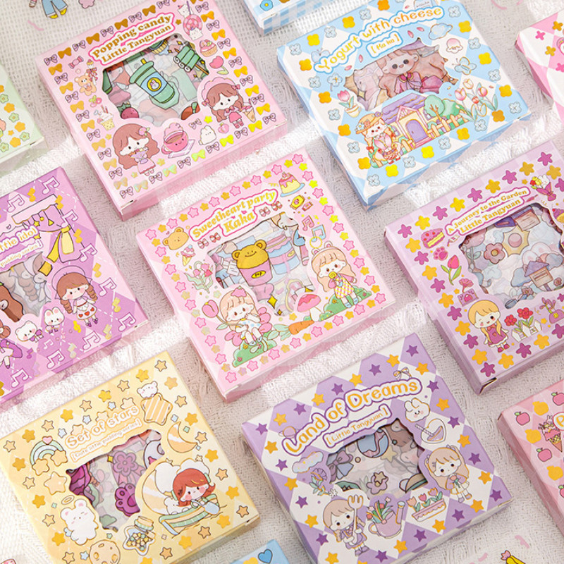 100PCS สติ๊กเกอร์ สติ๊กเกอร์การ์ตูน ตกแต่ง DIY โต๊ะทำงาน สมุดบันทึก สติกเกอร์กรณีโทรศัพท์