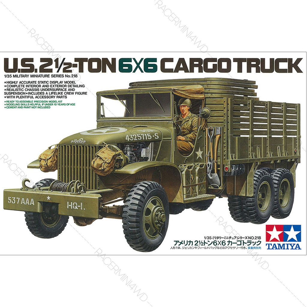 TAMIYA 35218 1/35 Model Kit U.S. 2 1/2-Ton 6X6 Cargo Truck
