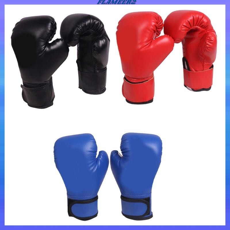 [Flameer2] นวมชกมวยเด็ก ถุงมือซ้อม หนัง PU ใส่สบาย นวมชกมวย ถุงมือเจาะ Fit Mma, Kickboxing, วัยรุ่น,