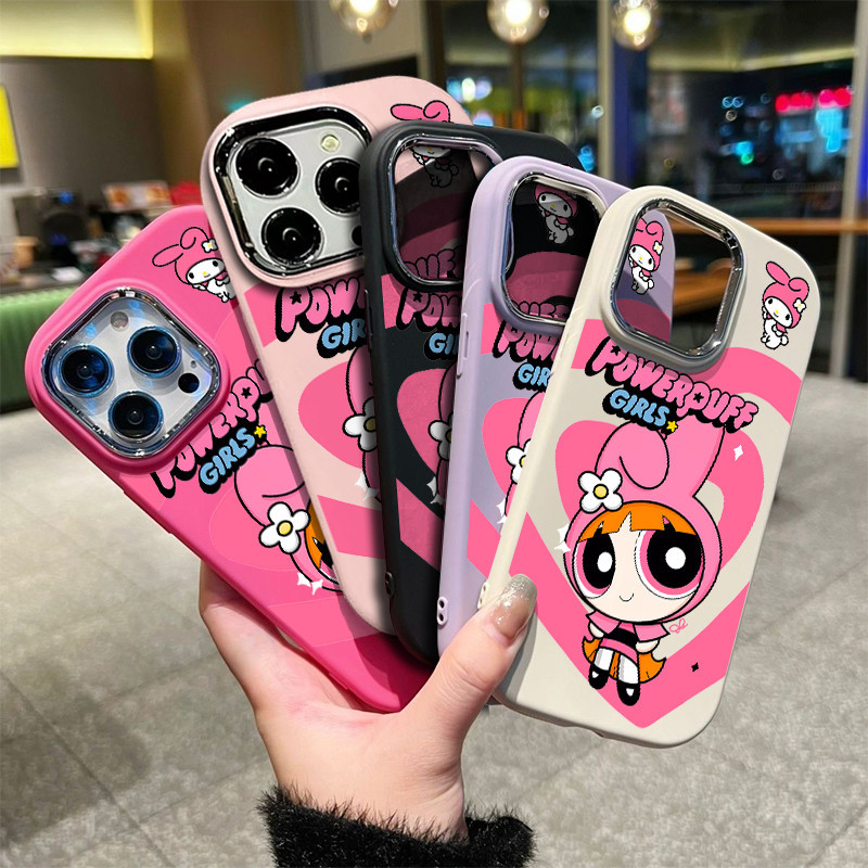 Aesthetic น่ารัก Bright สีดําสําหรับ IPhone 15 14 13 12 11 Pro Max XS X XR 8 7 Plus ซิลิโคนกันกระแทกกันน้ําการ์ตูนฝาครอบ Protector Power สาวปลอก