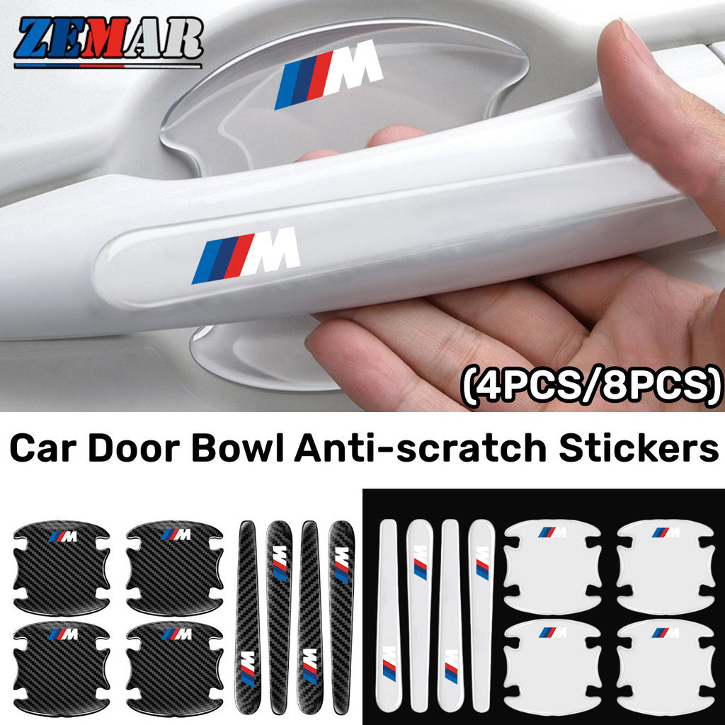 4/8 ชิ้น BMW M Power โปร่งใส ติดมือจับประตูรถยนต์ สติกเกอร์ป้องกันชามประตู ป้องกันรอย กเกอร์ตกแต่งรถยนต์ for G20 F10 E46 F30 E39 G30 E60 E90 X1 E84 645ci E63 E36 E30 X3 F25 X3 G01 X1 F48 F32 F34 E92 G22 F44 IX3 I4 IX