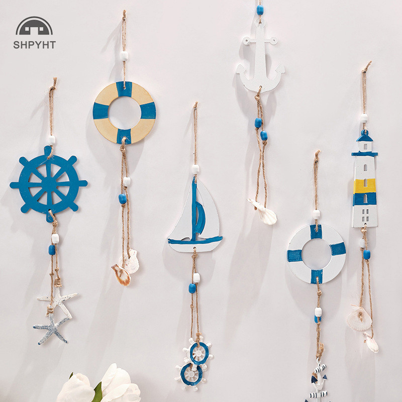 Shpyht เมดิเตอร์เรเนียนสไตล์เรือใบแขวนผนังสร้างสรรค์จี้เครื่องประดับห้องเด็ก Nautical Decor เด็กของขวัญใหม่