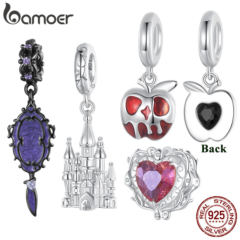 Bamoer 925 Sterling Sliver Charm จี้ปราสาทกระจกวิเศษสําหรับสร้อยข้อมือ