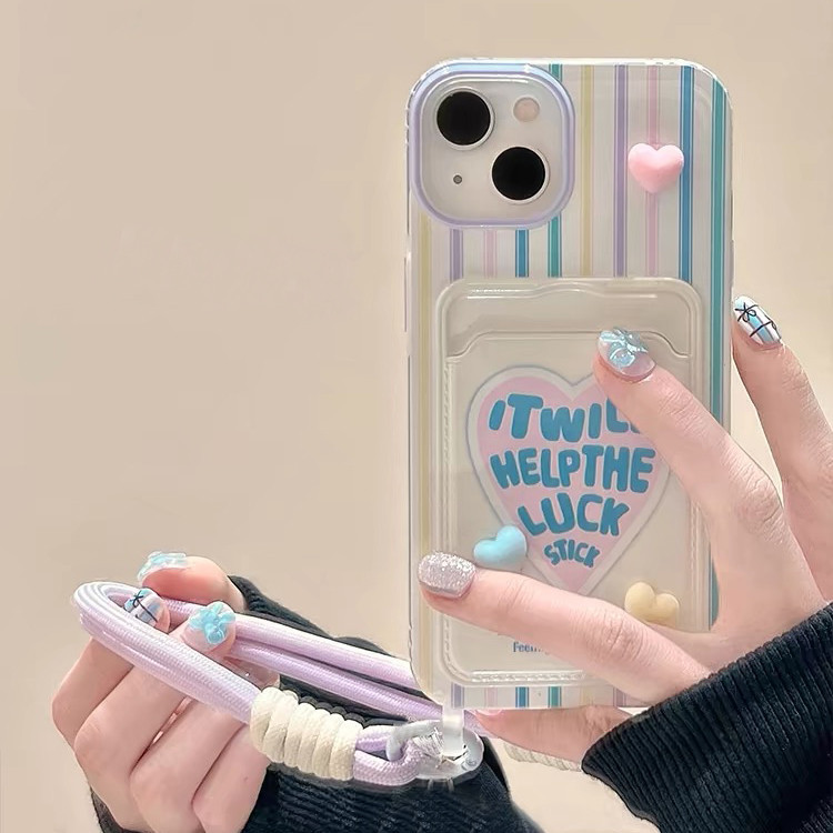 ฤดูร้อน Minimalist สีสันลาย Love Card Case เหมาะสําหรับ IPhone 15 Promax เคสโทรศัพท์ Apple 14 Pro Niche 11 Soft Case 12 ใหม่ 13 Pro Anti Drop เคสโทรศัพท์