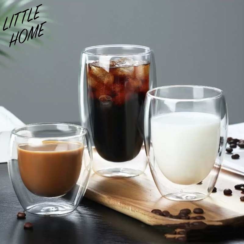 LITTLEHOME แก้ว แก้วสองชั้น ขนาด 80 - 250 - 350 - 450 ml (A5)