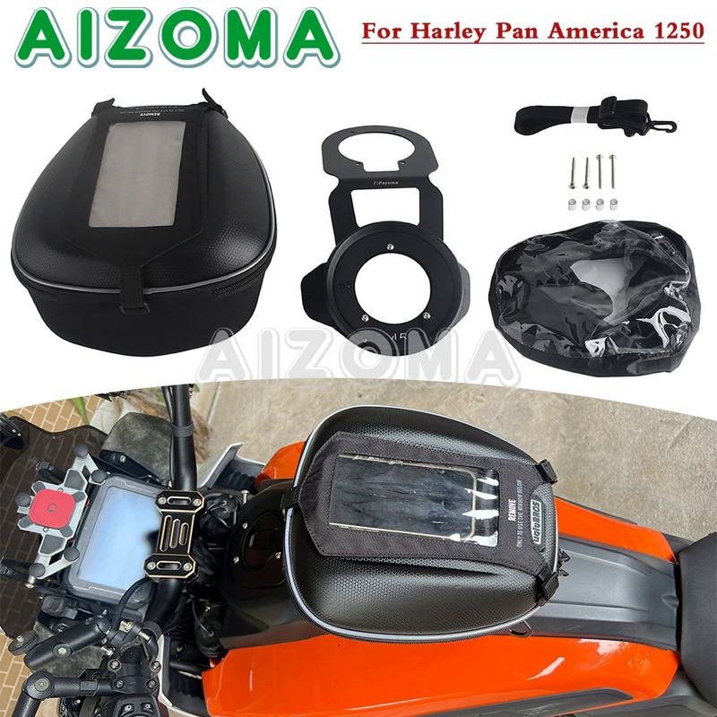 Mo Fuel Tank Bag W/Quick Release Tanklock Adapter Flange For Harley Pan America 1250 Special RA1250 