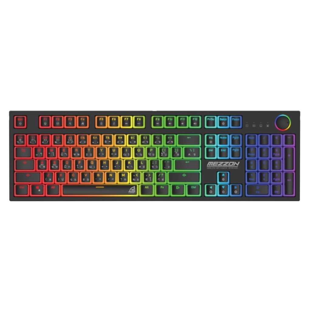 SIGNO KB-752 MEZZON WIRELESS MECHANICAL GAMING KEYBOARD คีย์บอร์ดเกมมิ่ง เชื่อมต่อ 3 โหมด