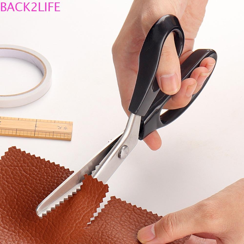 Back2life สแตนเลส Pinking Shears, Comfort Grip Handled สามเหลี่ยมหยักขอบ Zig Zag ตัดกรรไกร, เย็บเครื่องมือผ้า Professional ผ้าหัตถกรรมเย็บกรรไกรตัดเสื้อ