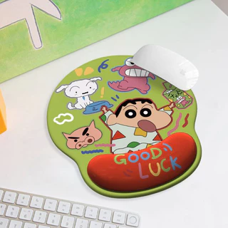 แผ่นรองเมาส์ป้องกันข้อมือ Crayon Shin Chan สำหรับผู้หญิงและผู้ชาย แผ่นรองข้อมือสำหรับคีย์บอร์ดในสำนักงาน