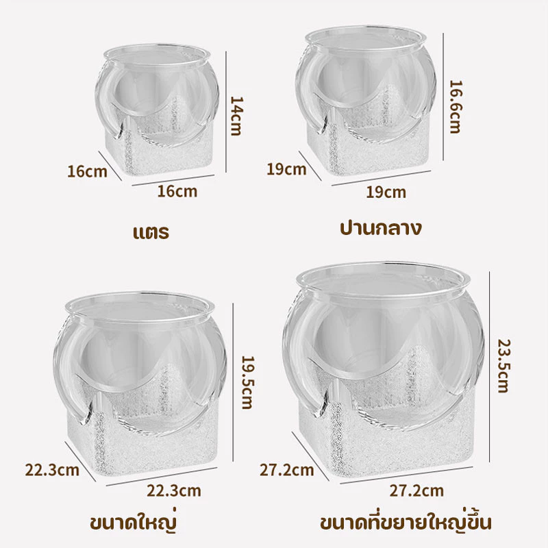 พร้อมจัดส่ง ตู้ปลาทอง อควาเรียมตั้งโต๊ะ PET ใส ทนทาน-กันกระแทก ตู้ปลา โหลพลาสติก thumbnail 3