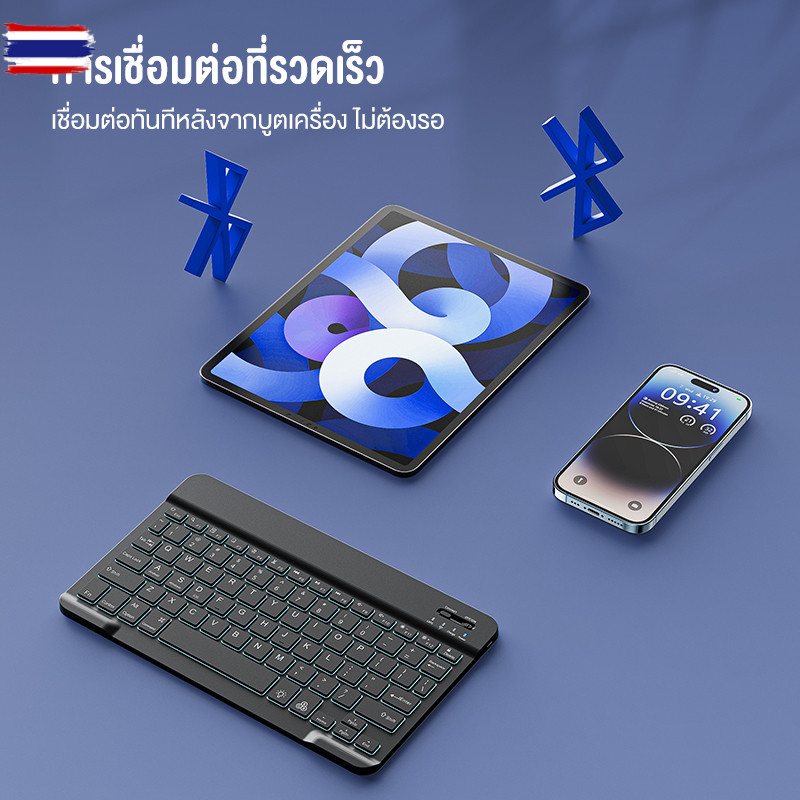 KIVEE คีย์อร์ดBluetooth เมาส์ไร้สาย เชื่อมต่อง่าย พกพาง่ายใช้สำหรัคอมพิวเตอร์ สำหรัiPad แท็เล็ต ศัพท