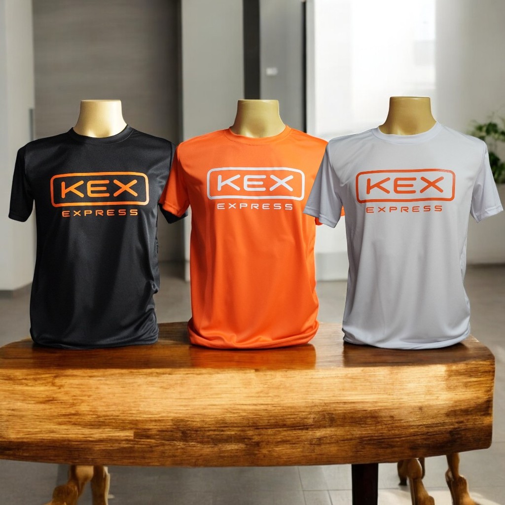 เสื้อยืดพนักงาน เสื้อยูนิฟอร์ม เสื้อขนส่ง KEX EXPRESS รุ่นใหม่ล่าสุด มี5ไซส์ S-2XL มี3สี ส้ม ดำ ขาว งานสกรีนสีสด คม สวย